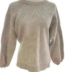 Scoop NYC White and Beige Cotton Blend Women’s Pullover Sweater Size L  (12-14)​